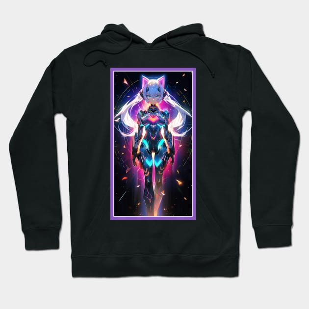 Anime Cute Cat Girl | Quality Anime Girl Artwork | Sci-Fi Manga Girl Anime Art Hoodie by AlNoah